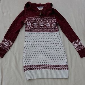 Girls hooded sweater dress